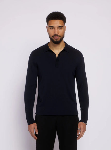 Aeden Aeden Longsleeve Polo Nolanos FW25 Dark Blue