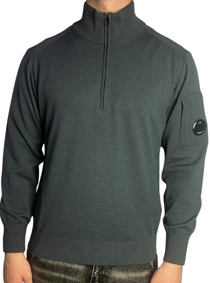 CP Company CP Company Polo Sweater Merino Wool FW25 Grey