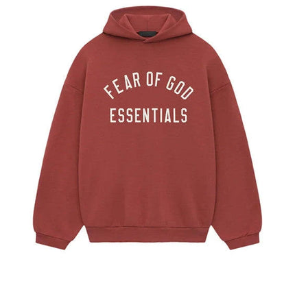 Essentials Fear Of God Essentials Fear Of God Hoodie Crimson Red