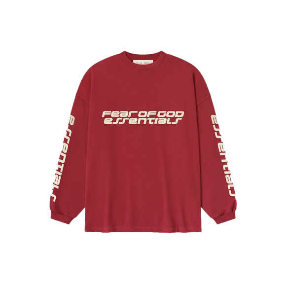 Essentials Fear Of God Essentials Fear Of God Longsleeve 90's SS26 Crimson
