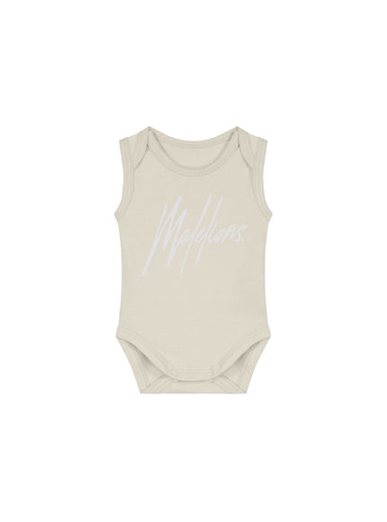 Malelions Malelions Junior Baby Bodysuit Signature Beige