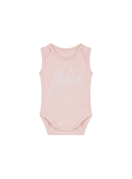 Malelions Malelions Junior Baby Bodysuit Signature Light Pink