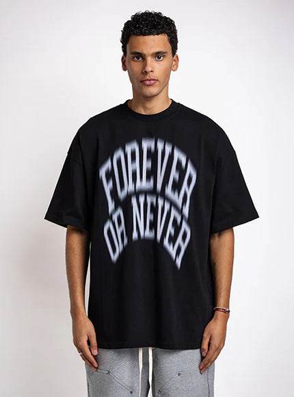 Rheborn Rheborn T-Shirt Blurry Forever Or Never FW25 Black