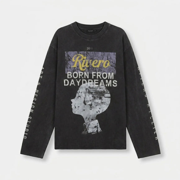 Rivero Rivero Longsleeve Daydreams Raw Edge SS26 Washed Black