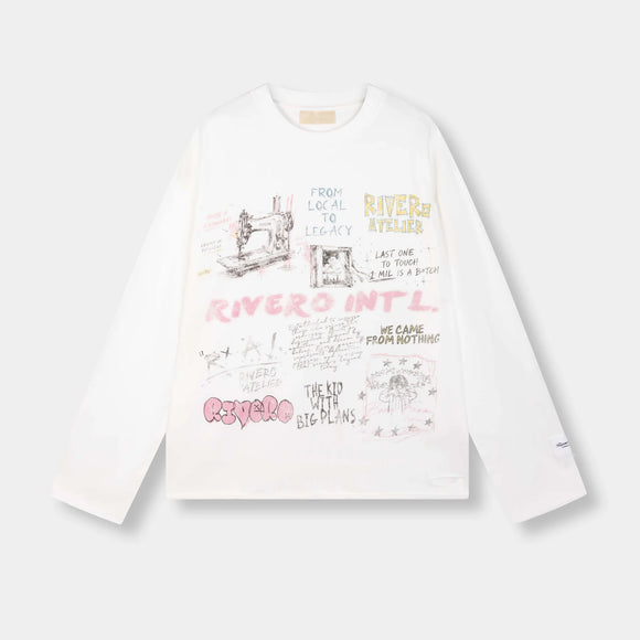 Rivero Rivero Longsleeve Sketchbook FW26 White/Pink