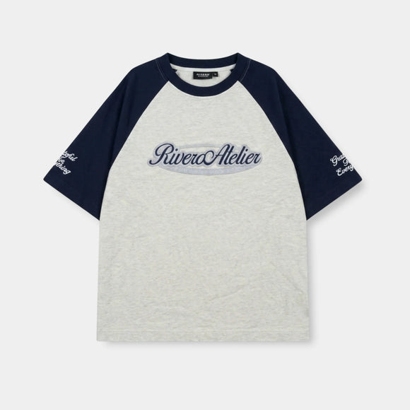 Rivero Rivero T-Shirt Raglan College SS26 Navy/Grey