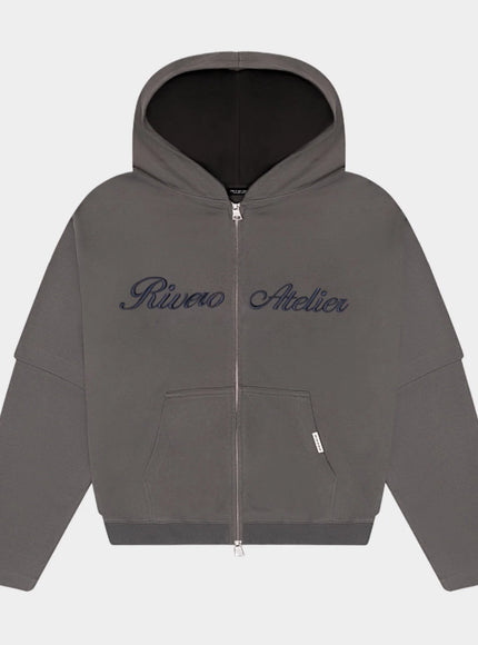 Rivero Rivero Zip Hoodie Double Layered Atelier FW25 Grey
