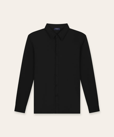 Triad'oro Triad'oro Buttoned Longsleeve Polo FW25 Black