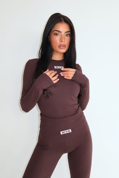 Unique The Label Unique The Label Long Sleeve Top Nena NOOS Cacao