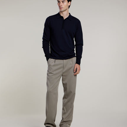 Aeden Aeden Longsleeve Polo Nolanos FW25 Dark Blue