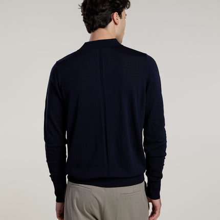 Aeden Aeden Longsleeve Polo Nolanos FW25 Dark Blue
