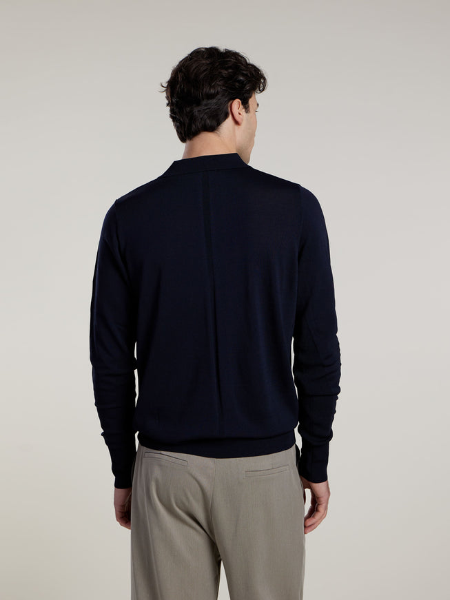 Aeden Aeden Longsleeve Polo Nolanos FW25 Dark Blue