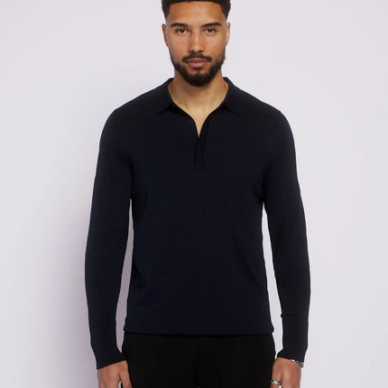 Aeden Aeden Longsleeve Polo Nolanos FW25 Dark Blue