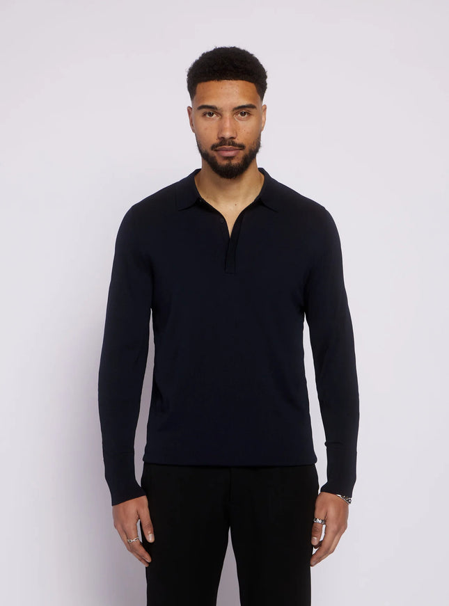 Aeden Aeden Longsleeve Polo Nolanos FW25 Dark Blue