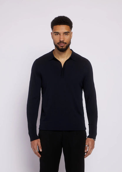 Aeden Aeden Longsleeve Polo Nolanos FW25 Dark Blue