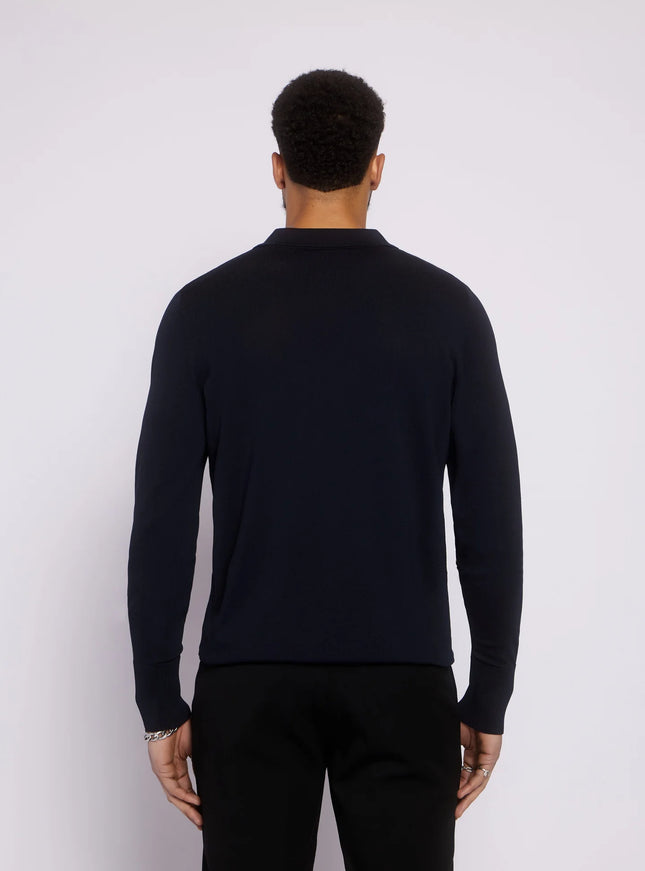 Aeden Aeden Longsleeve Polo Nolanos FW25 Dark Blue