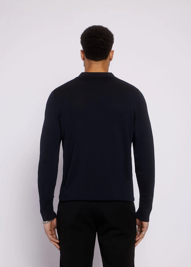 Aeden Aeden Longsleeve Polo Nolanos FW25 Dark Blue