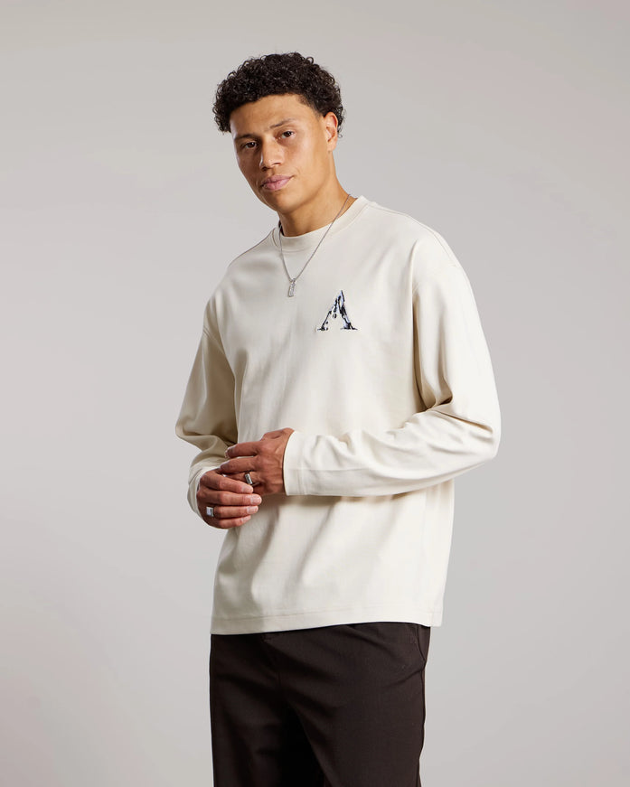 Aeden Aeden Longsleeve Qwesi FW26 White Cap Grey