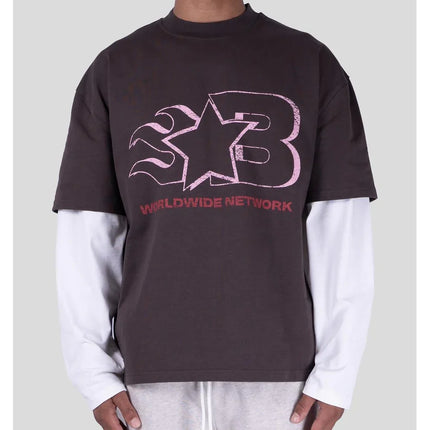 Bobby Blanks Bobby Blanks Double Layered Voicemail SS26 Brown/Off-White
