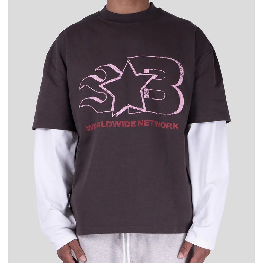 Bobby Blanks Bobby Blanks Double Layered Voicemail SS26 Brown/Off-White