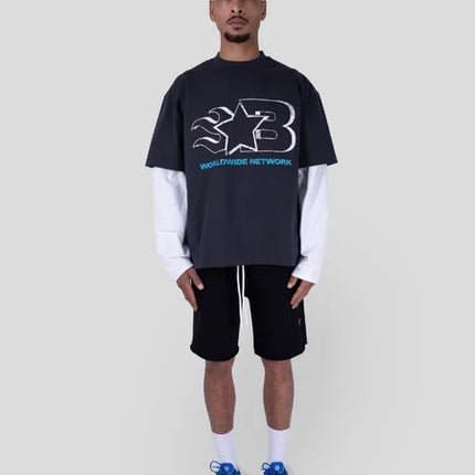 Bobby Blanks Bobby Blanks Double Layered Voicemail SS26 Grey/White