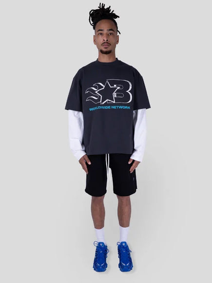 Bobby Blanks Bobby Blanks Double Layered Voicemail SS26 Grey/White
