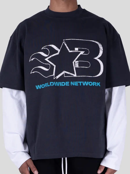 Bobby Blanks Bobby Blanks Double Layered Voicemail SS26 Grey/White
