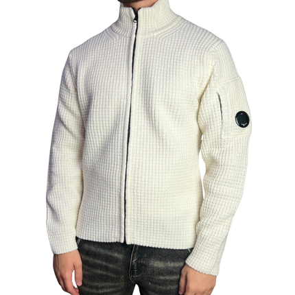 CP Company CP Company Cardigan Lambswool FW25 Gauze White