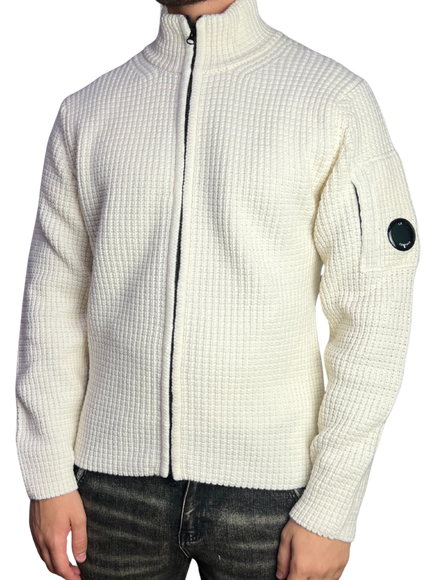 CP Company CP Company Cardigan Lambswool FW25 Gauze White
