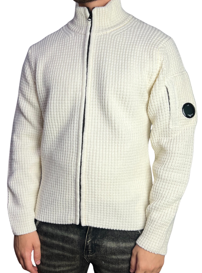 CP Company CP Company Cardigan Lambswool FW25 Gauze White
