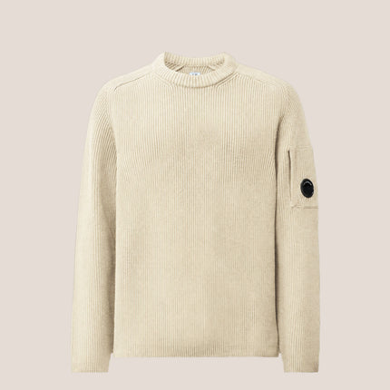 CP Company CP Company Knitwear Sweater Full Rib FW26 Silver Birch