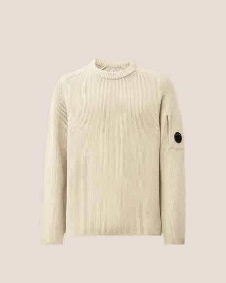 CP Company CP Company Knitwear Sweater Full Rib FW26 Silver Birch