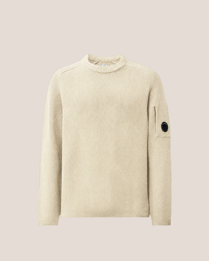 CP Company CP Company Knitwear Sweater Full Rib FW26 Silver Birch