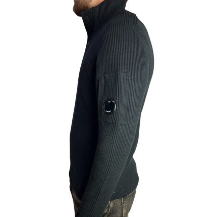 CP Company CP Company Polo Sweater Full Rib FW25 Black