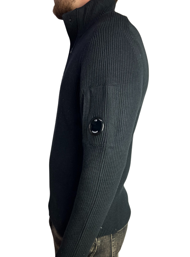 CP Company CP Company Polo Sweater Full Rib FW25 Black