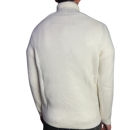 CP Company CP Company Polo Sweater Full Rib FW25 Gauze White