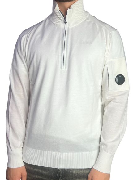CP Company CP Company Polo Sweater Merino Wool FW25 Gauze White