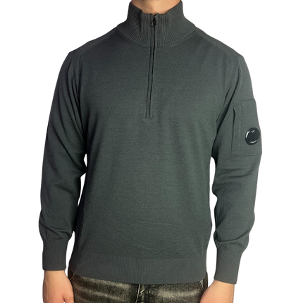 CP Company CP Company Polo Sweater Merino Wool FW25 Grey