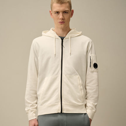 CP Company CP Company Vest Hooded Felpa Light Fleece 18CMSS057A SS25 Gauze White