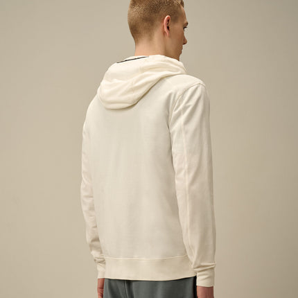 CP Company CP Company Vest Hooded Felpa Light Fleece 18CMSS057A SS25 Gauze White