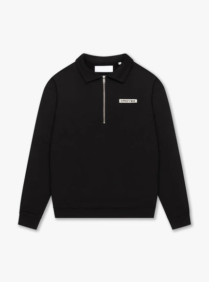 Croyez Croyez Half Zip Sweater Etiquette FW25 Black