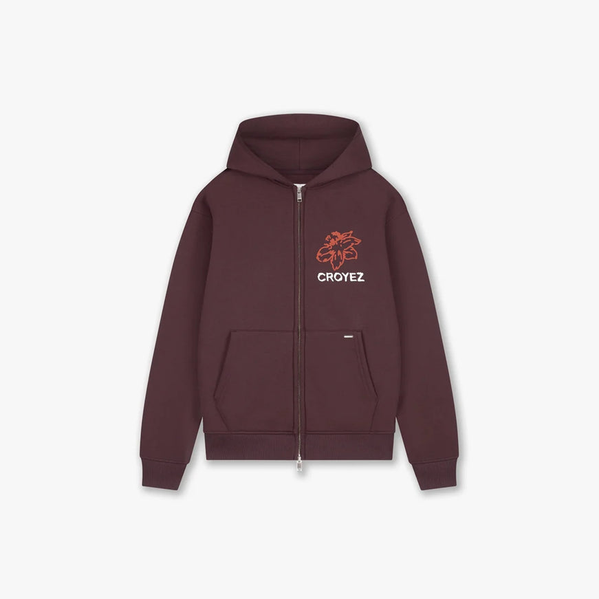 Croyez Croyez Hoodie Zip Gardener FW26 Raisin Red