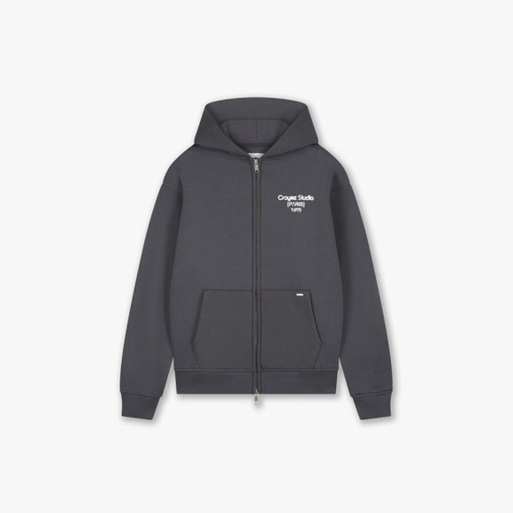 Croyez Croyez Hoodie Zip Studio Damaged FW26 Antra