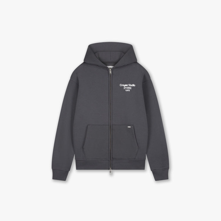 Croyez Croyez Hoodie Zip Studio Damaged FW26 Antra