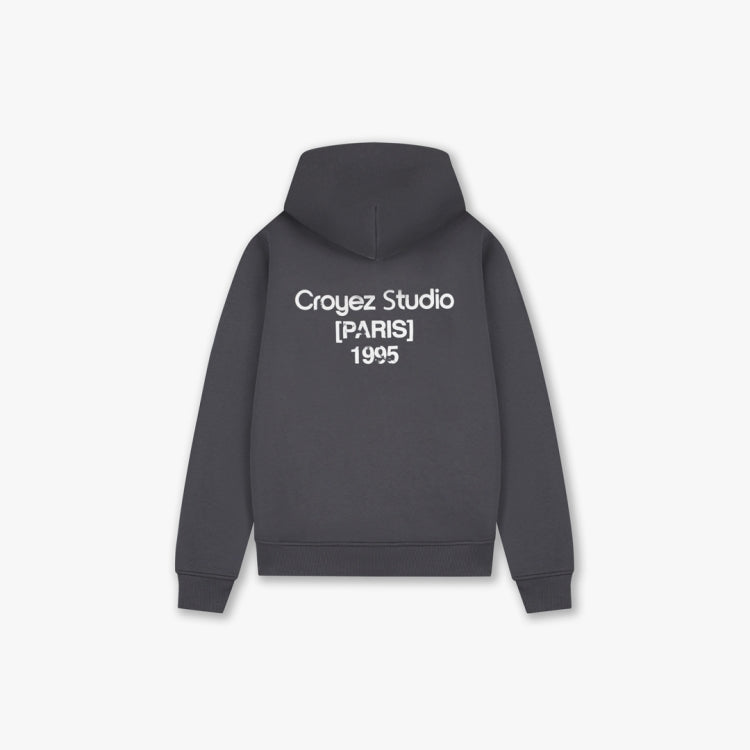 Croyez Croyez Hoodie Zip Studio Damaged FW26 Antra
