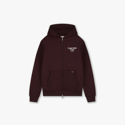 Croyez Croyez Hoodie Zip Studio Damaged FW26 Raisin Red