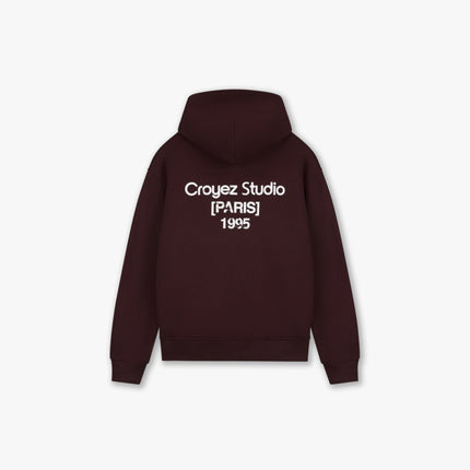 Croyez Croyez Hoodie Zip Studio Damaged FW26 Raisin Red