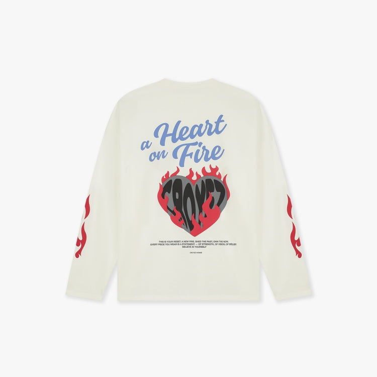 Croyez Croyez Longsleeve Heart On Fire PS26 Off-White