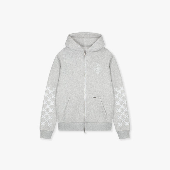 Croyez Croyez Zip Hoodie Cross SS26 Grey Melange