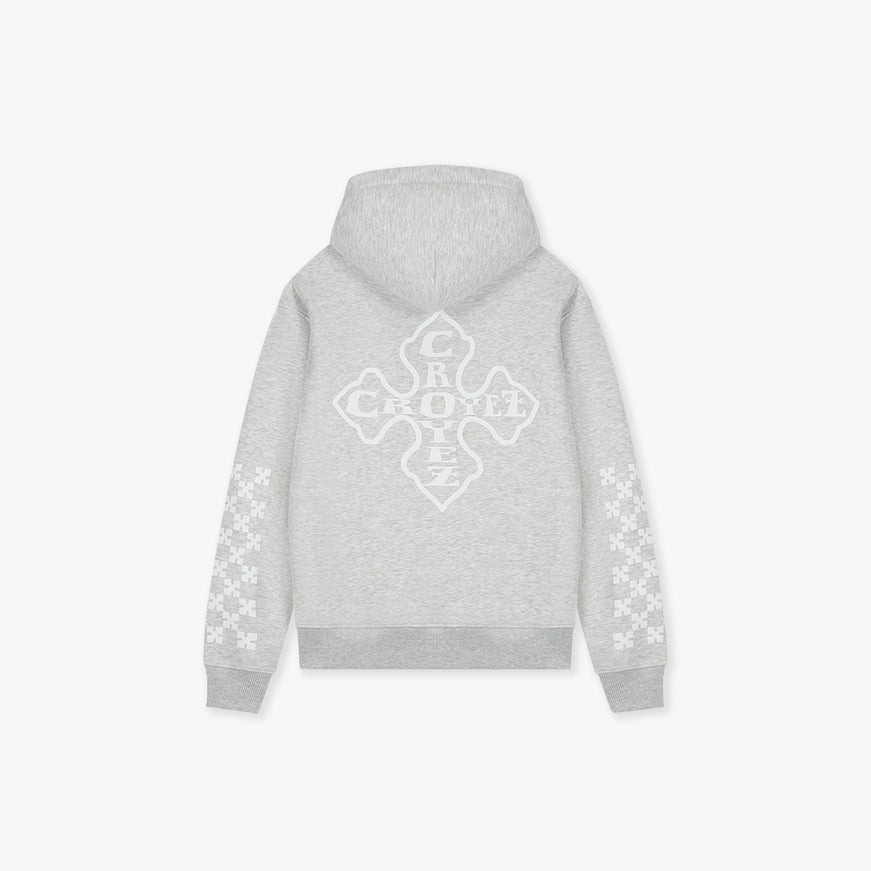 Croyez Croyez Zip Hoodie Cross SS26 Grey Melange